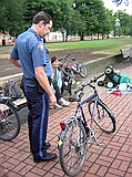 Officer Jim Stegemeyer w/stolen bike