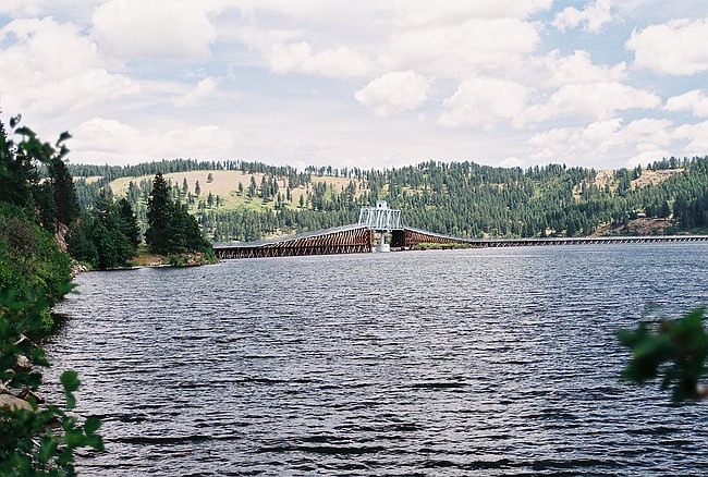 old RR bridge (used to turn, now lifted) on Coeur D'Alene trail