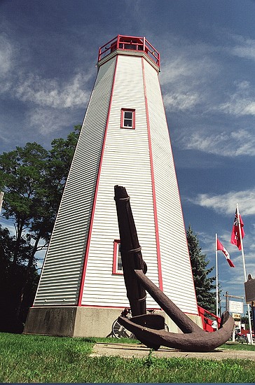 bottom of lighthouse at Port Burwell lunch stop, 8/5