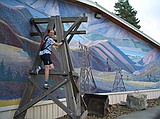 Debra at mural in Waterville, WA