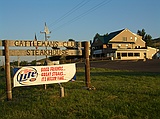 where we'd had a great steak dinner on Saturday night
