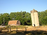 leaning "tower" w/odd roof