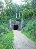 entrance to 1st of 3 tunnels, 3/4 mi long