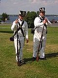 reenactors of 1812 soldiers with muskets