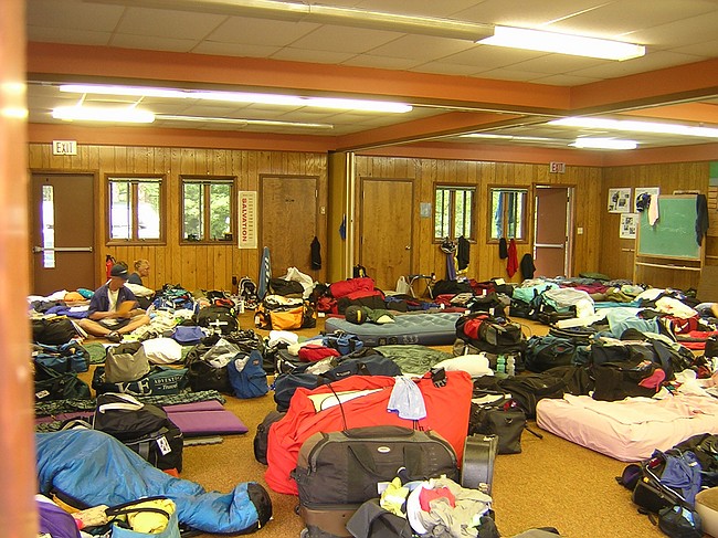 our most crowded (&damp) indoor sleeping