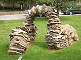 in front of library: Stowe, VT